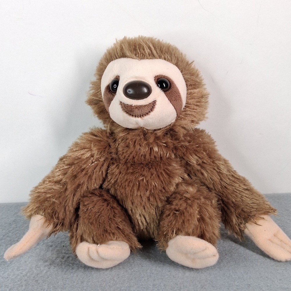 Wild Republic Plush Sloth Stuffed Animal Toy Brown 7.5 Inch Three-Toed Sloth